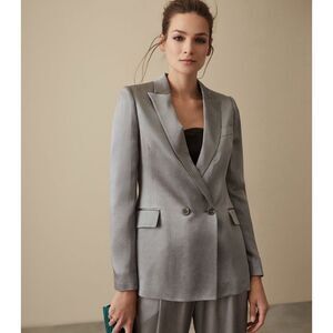 REISS Aria Shimmer Double Breasted Blazer